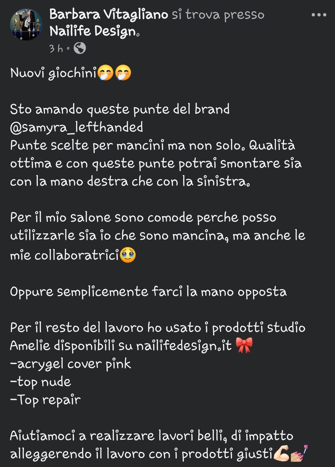 recensione punte fresa mancine Samyra clienti soddisfatte